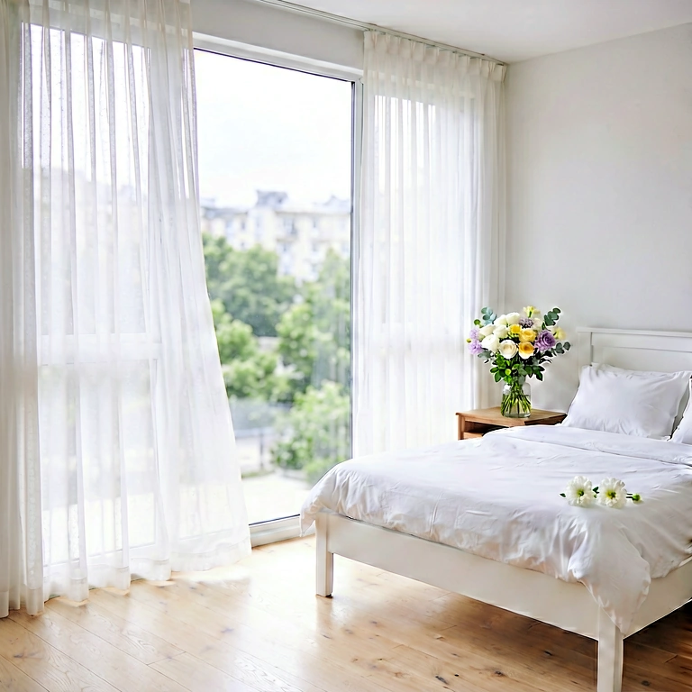 Cool bedroom - modern interior free stock photo