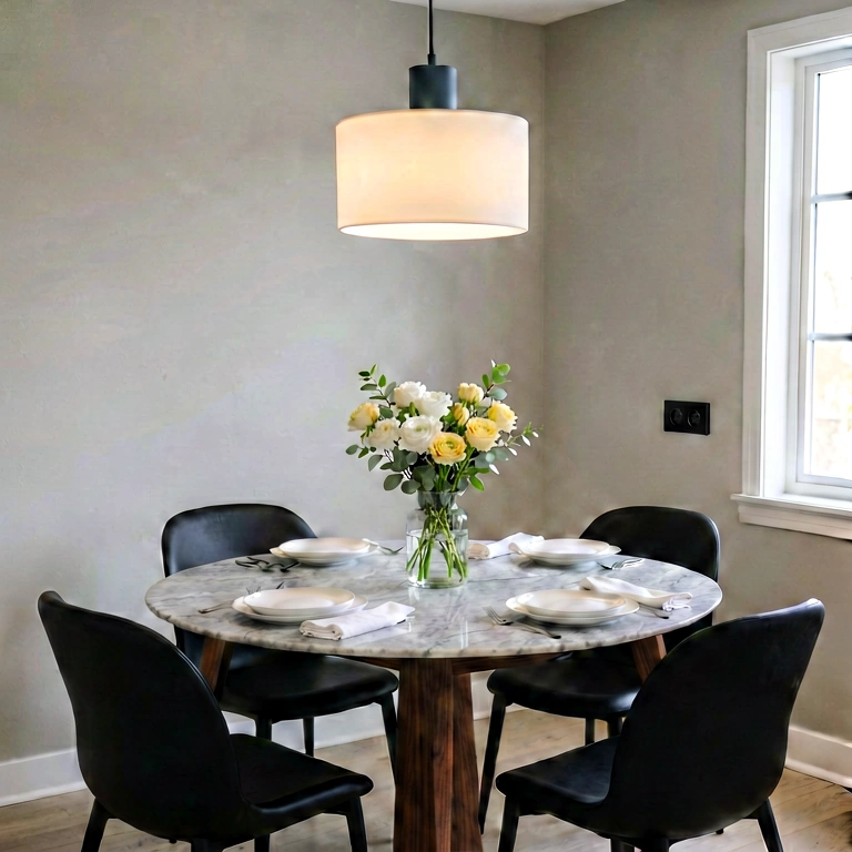 Neutral dining room - modern interior free stock photo