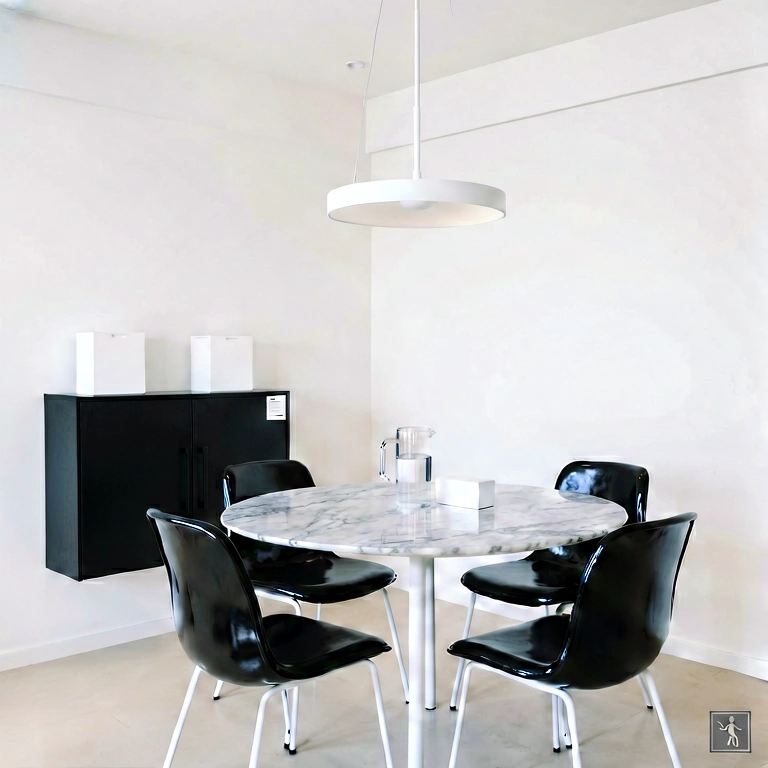 Bright dining room - modern interior free stock photo