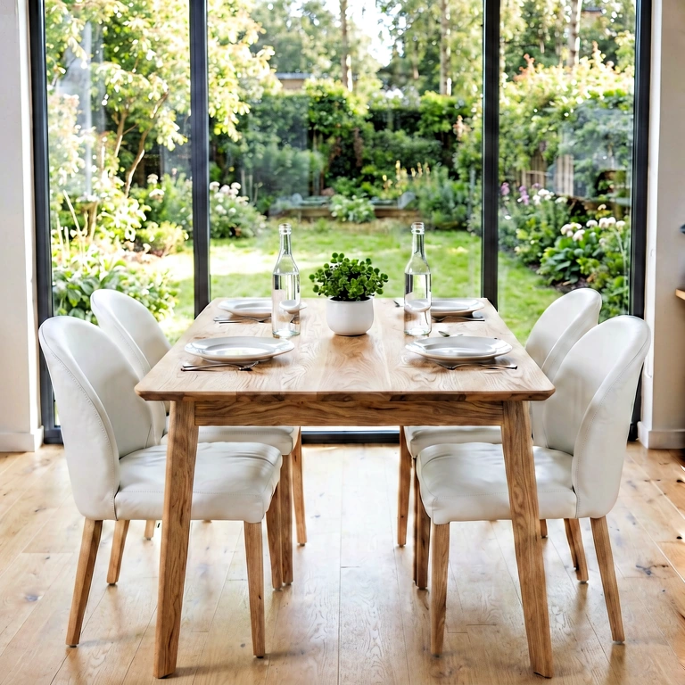 Neutral dining room - modern interior free stock photo