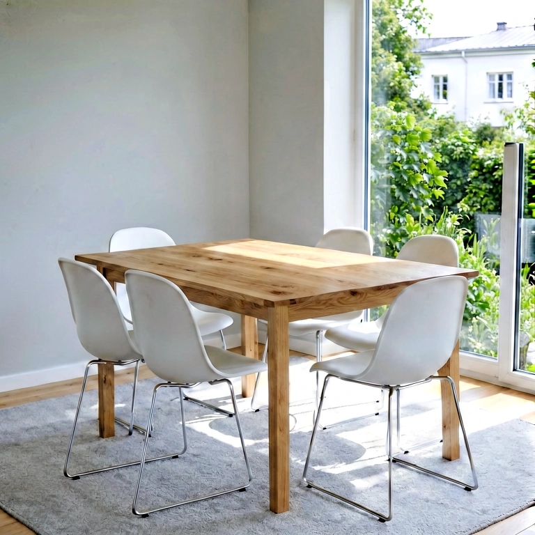 Bright dining room - modern interior free stock photo
