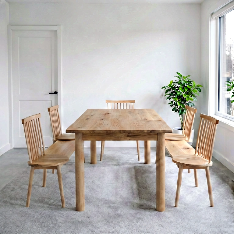 Neutral dining room - modern interior free stock photo
