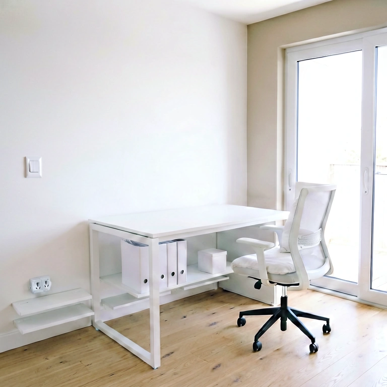 Bright home office - modern interior free stock photo