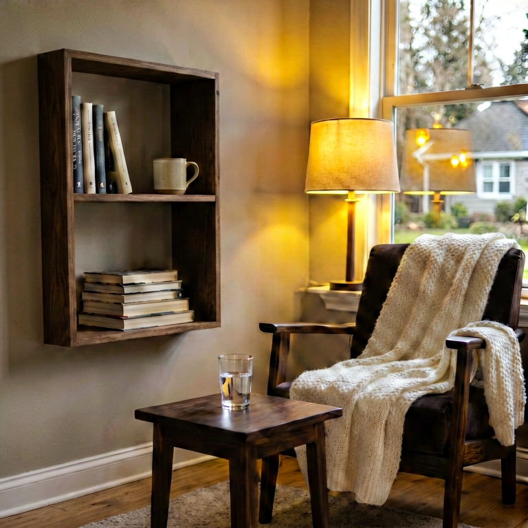 Warm home office - modern interior free stock photo