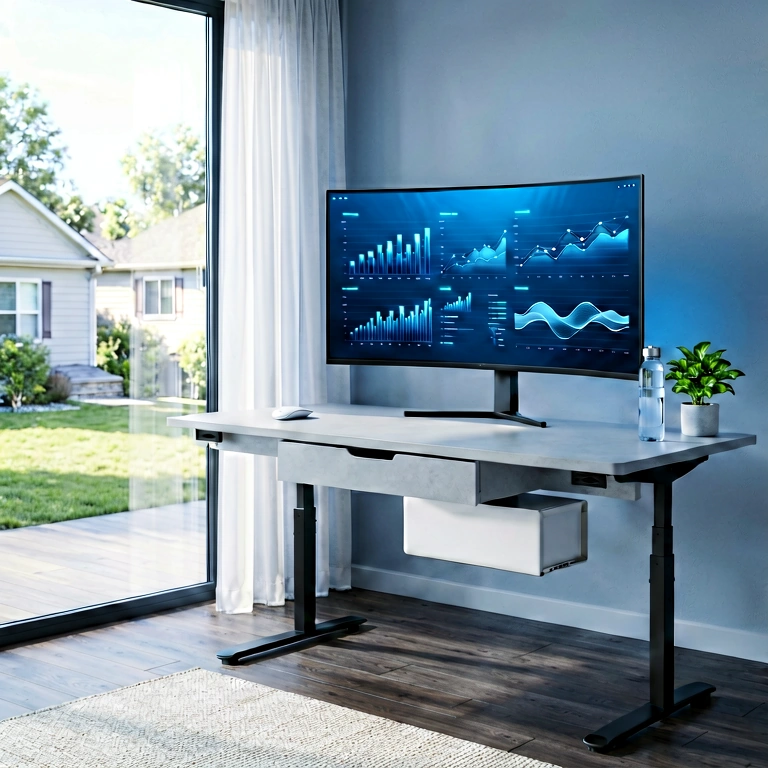 Cool home office - modern interior free stock photo