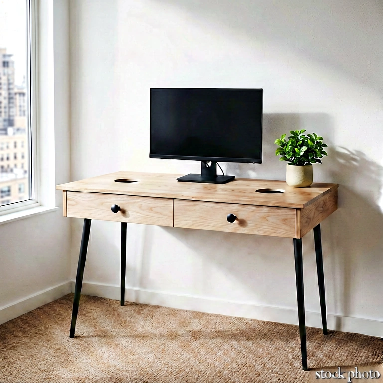 Dramatic home office - modern interior free stock photo