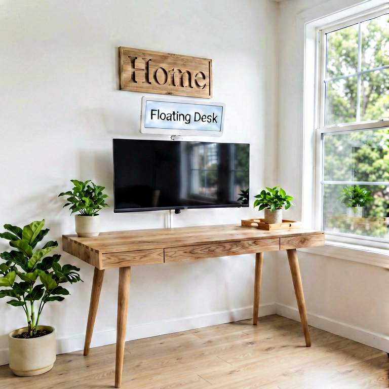 Bright home office - modern interior free stock photo