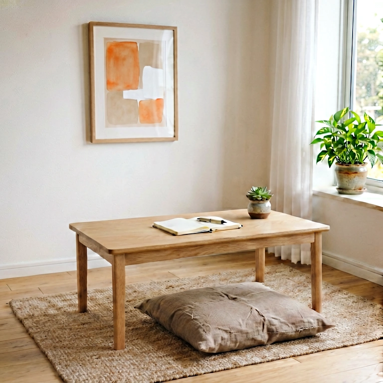 Warm home office - modern interior free stock photo