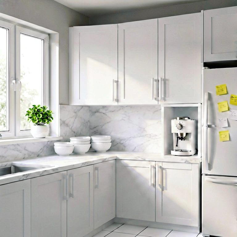 Neutral kitchen - modern interior free stock photo