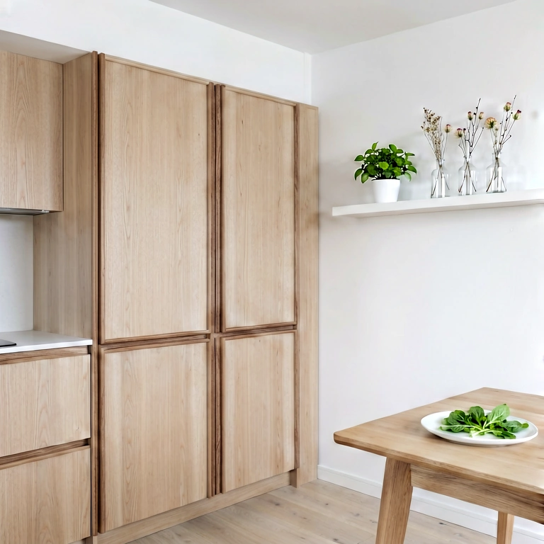 Neutral kitchen - modern interior free stock photo