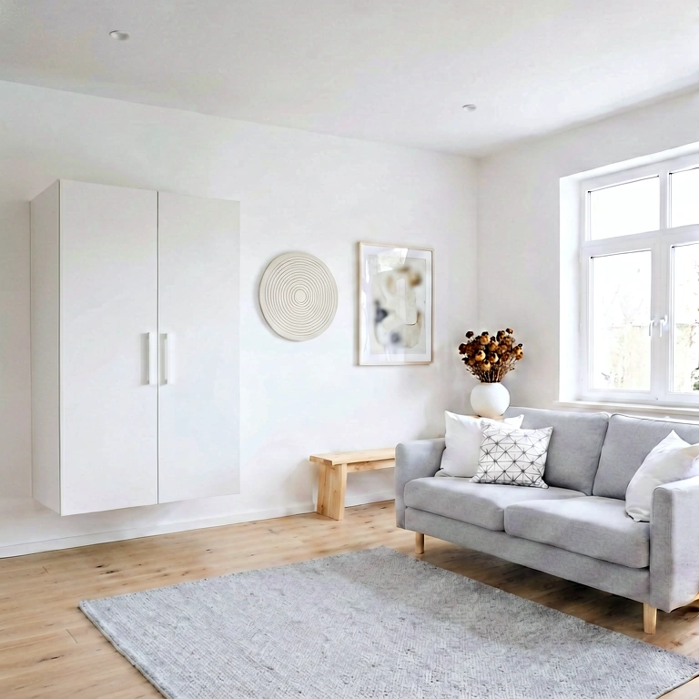 Bright living room - modern interior free stock photo