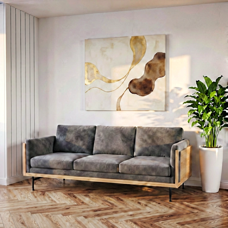 Warm living room - modern interior free stock photo