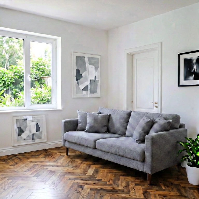 Neutral living room - modern interior free stock photo