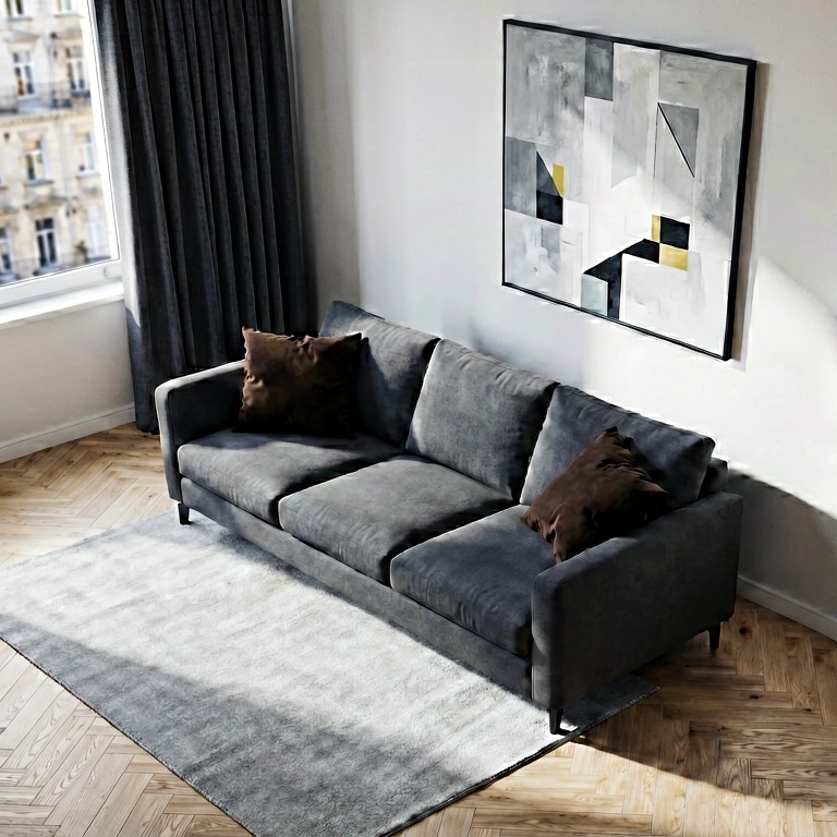 Dramatic living room - modern interior free stock photo