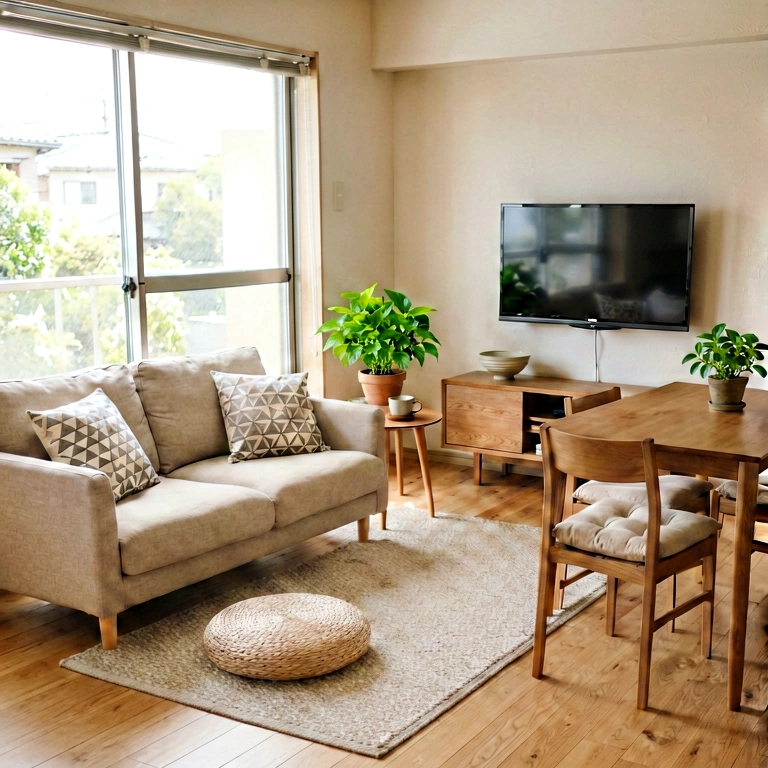 Warm living room - modern interior free stock photo