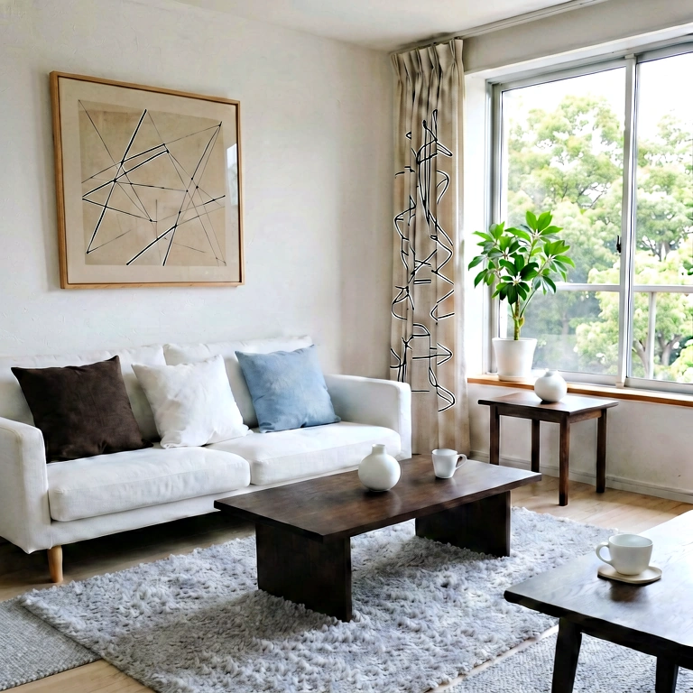 Neutral living room - modern interior free stock photo