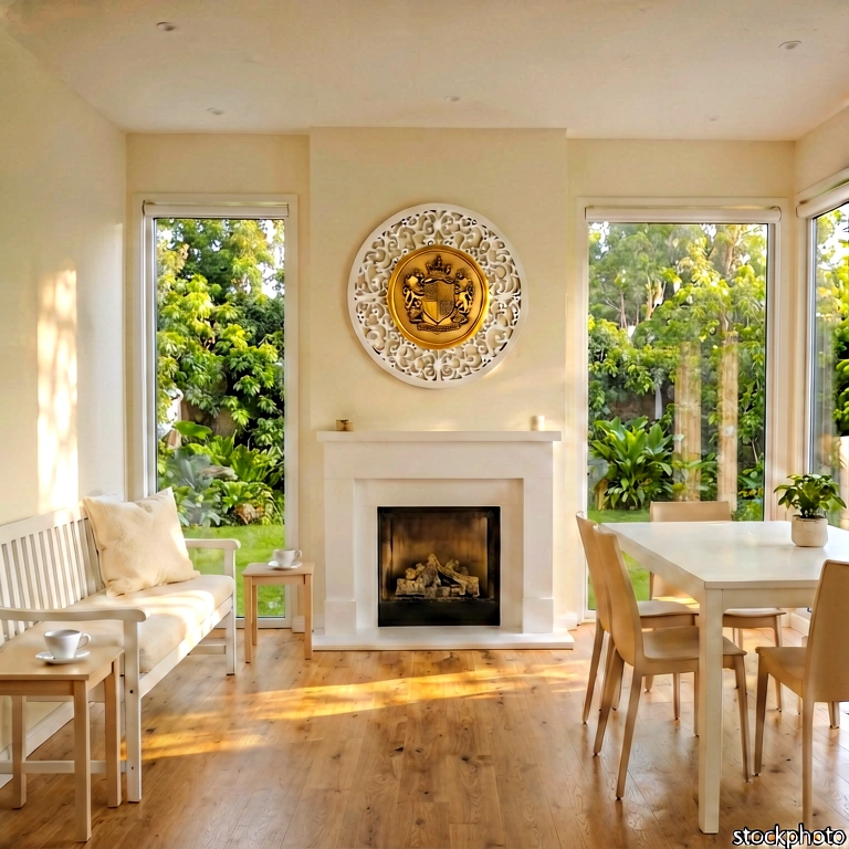 Warm living room - modern interior free stock photo