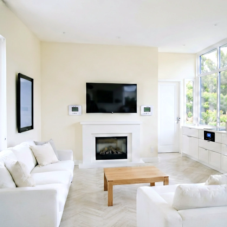 Bright living room - modern interior free stock photo