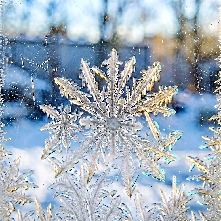 Warm frost & ice - nature macro free stock photo