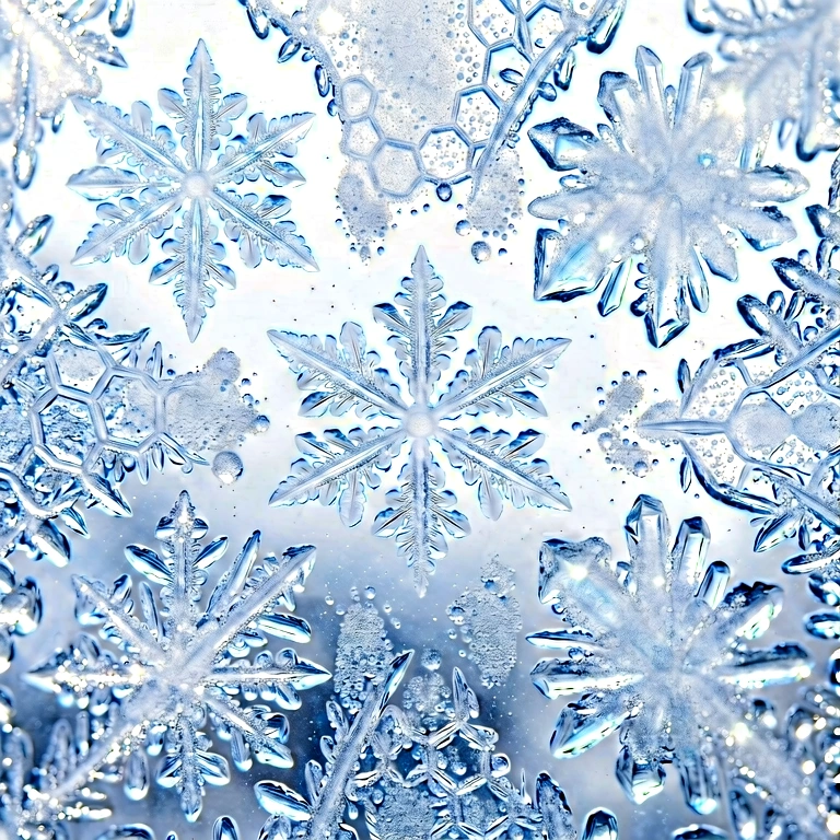 Bright frost & ice - nature macro free stock photo