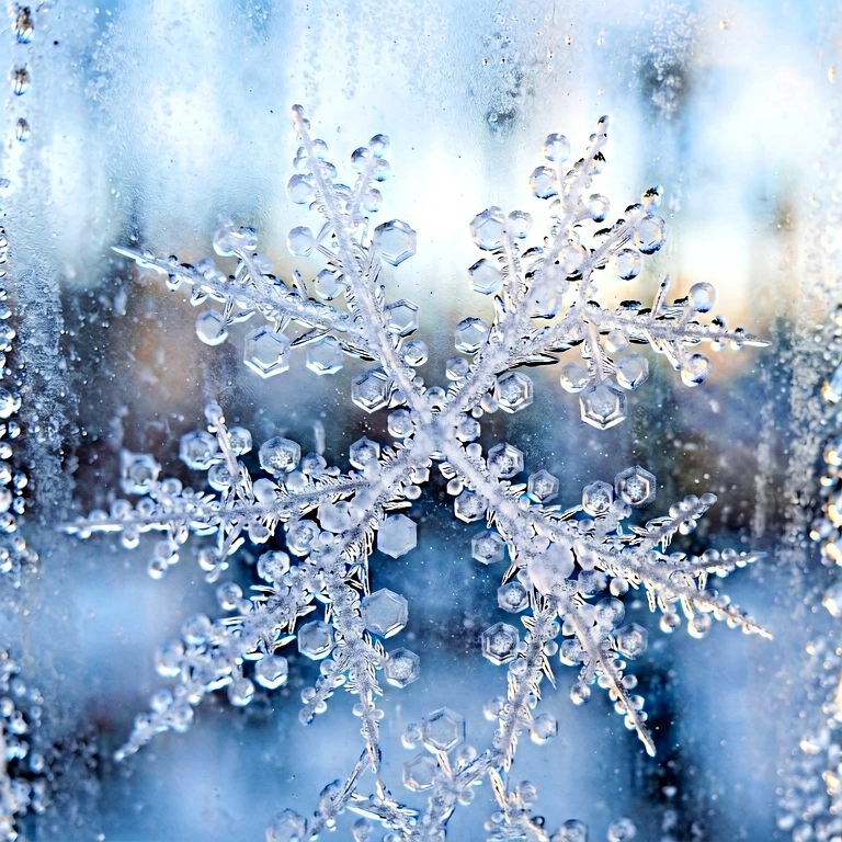 Warm frost & ice - nature macro free stock photo