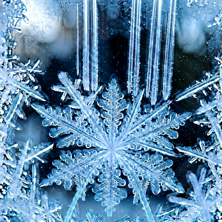 Dramatic frost & ice - nature macro free stock photo