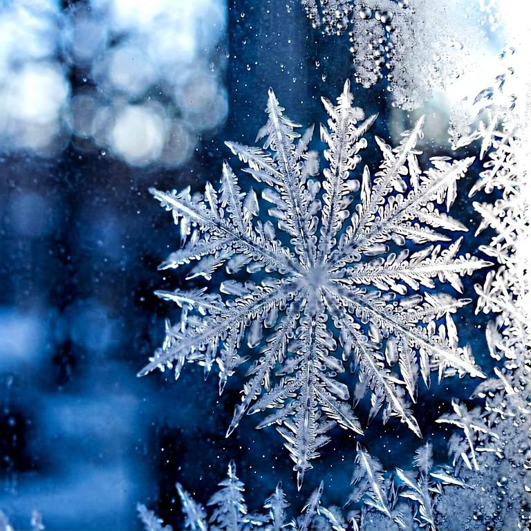 Bright frost & ice - nature macro free stock photo