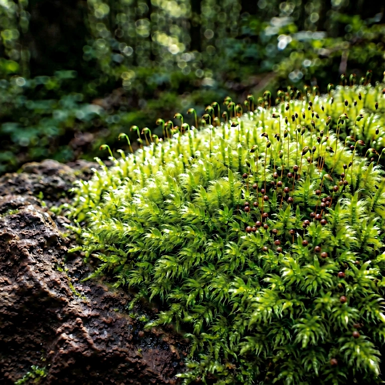 Dramatic moss & lichen - nature macro free stock photo