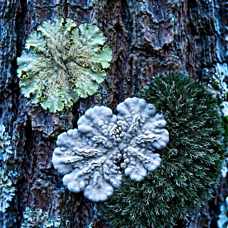 Cool moss & lichen - nature macro free stock photo