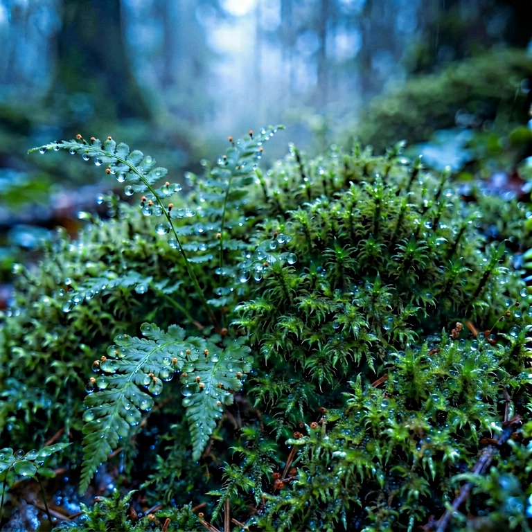 Cool moss & lichen - nature macro free stock photo