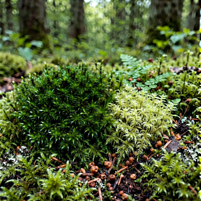 Neutral moss & lichen - nature macro free stock photo