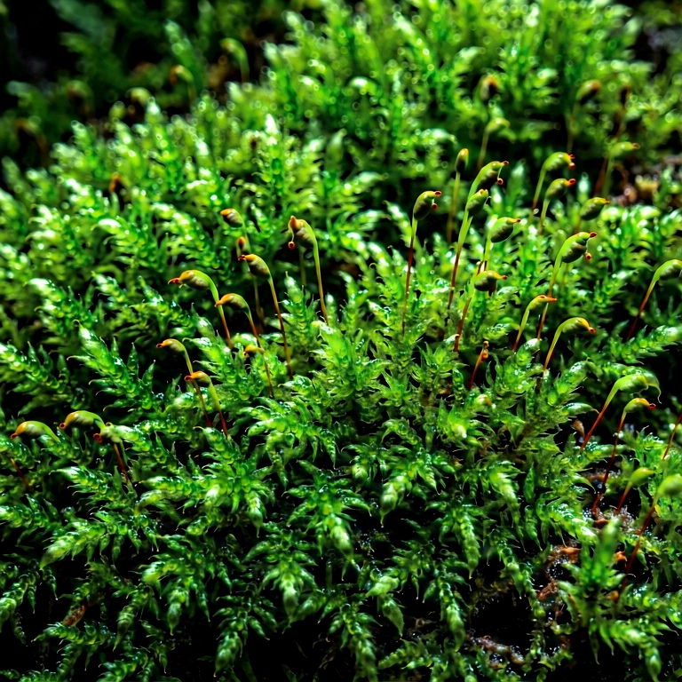 Dramatic moss & lichen - nature macro free stock photo