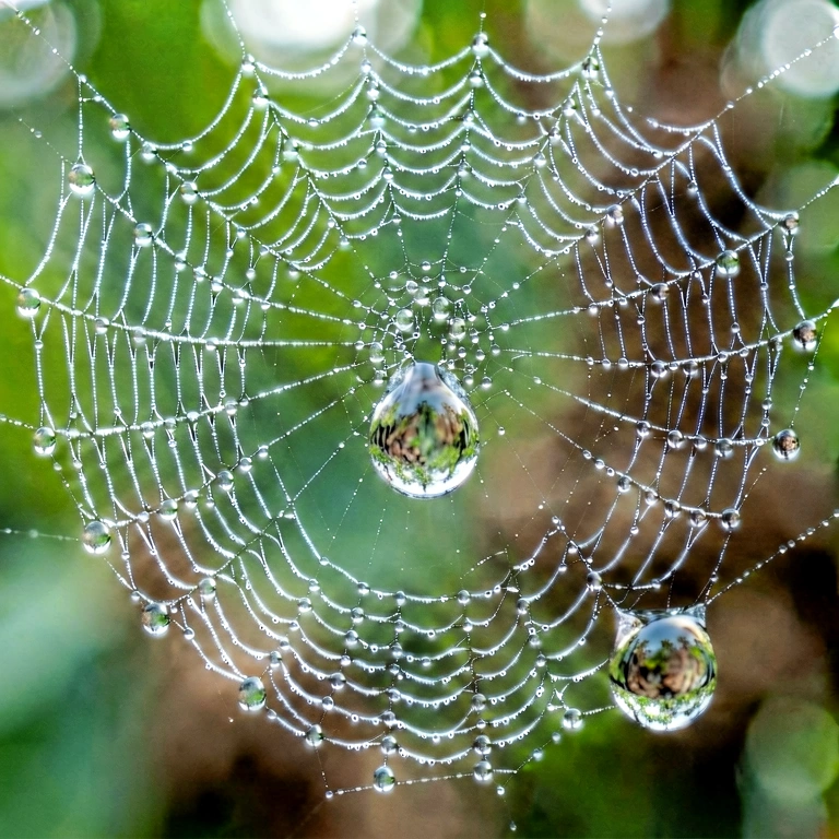 Neutral spider web & insects - nature macro free stock photo