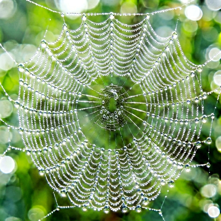 Bright spider web & insects - nature macro free stock photo