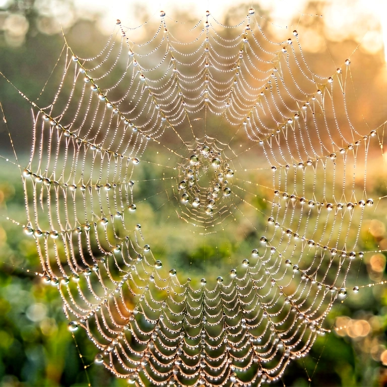 Warm spider web & insects - nature macro free stock photo