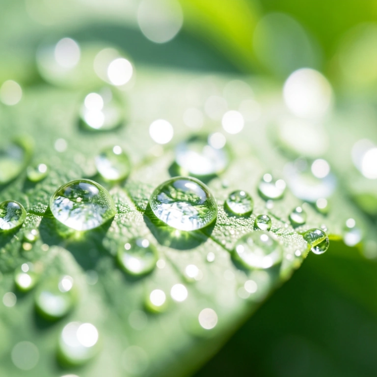 Bright water drops - nature macro free stock photo