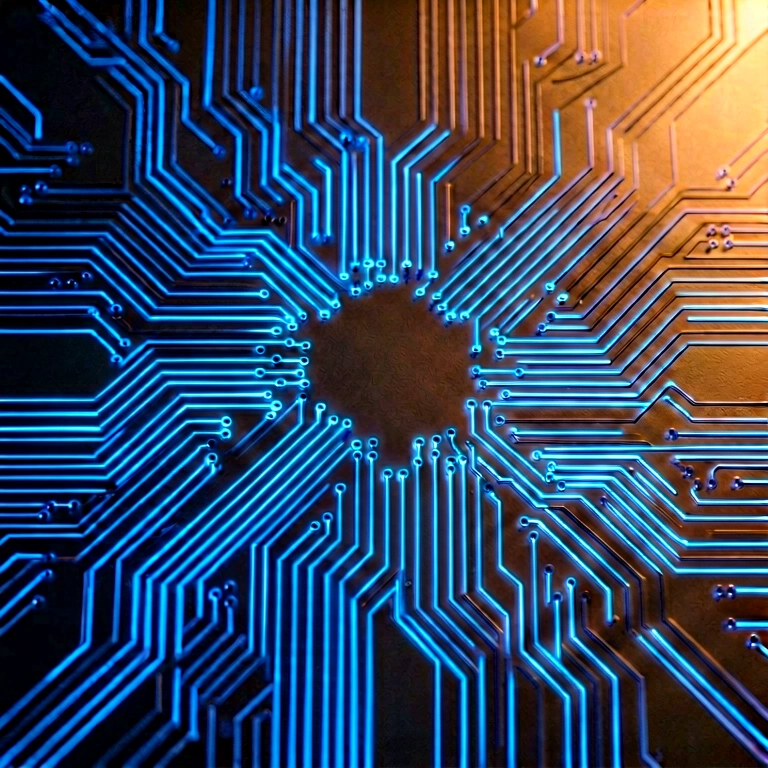 Warm circuit tech - science & tech abstract free stock photo