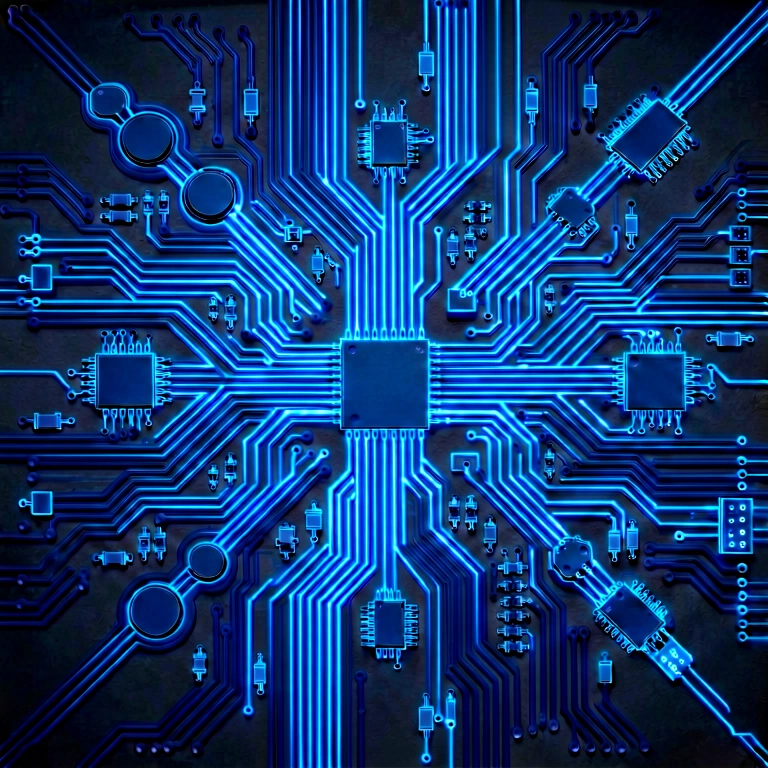 Bright circuit tech - science & tech abstract free stock photo