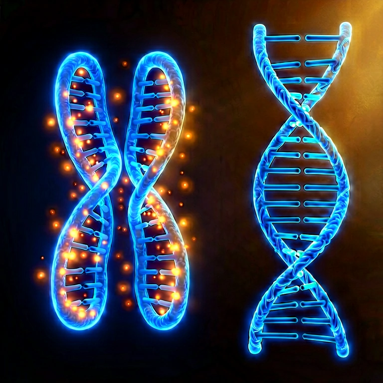 Warm dna & biology - science & tech abstract free stock photo